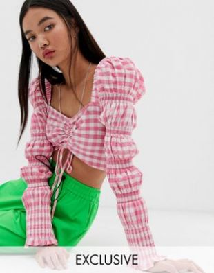 Super Crop Ruched Front Top