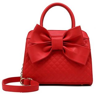 scarleton - Quilted Bow Satchel Handbag for Women, Vegan Leather ...