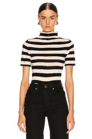 Nidia Sweater in Black & Cream Stripe