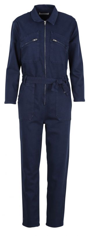 COMBINAISON COL CLASSIQUE ZIPPÉE EN COTON MÉLANGÉ BLUE