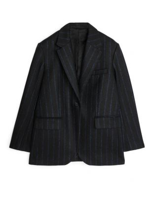 Pinstripe Melton Wool Blazer