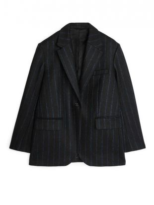 Pinstripe Melton Wool Blazer