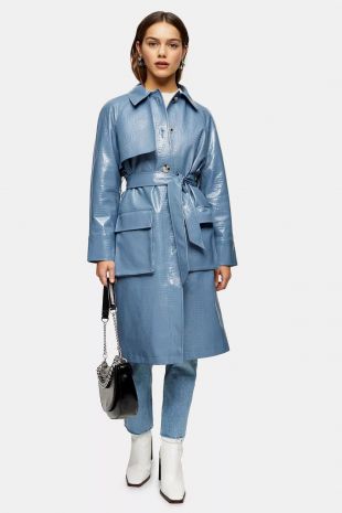 Blue Croc Trench Coats