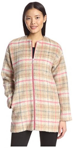 Plaid Zip Coat