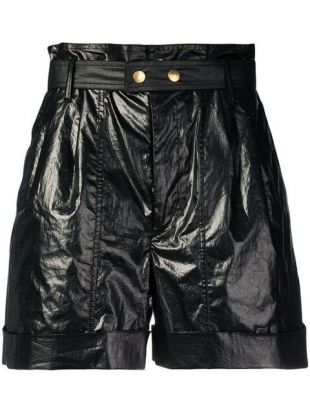 Black High Waisted Belted Shorts