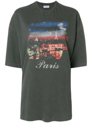 Oversized Paris Printed T-Shirt