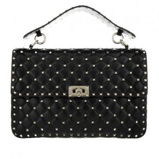 Valentino Garavani - Spike Medium Shoulder Bag Black