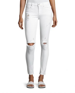 Super Skinny Distressed Jeans White