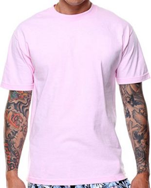 Men's Plain Pink T-Shirt Light Rose Pastel