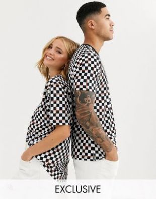 Life is Beautiful - T-shirt unisexe décontracté à imprimé damier | ASOS