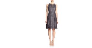 Akris punto Textured Silk Drop-Waist Dress