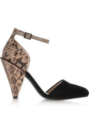 SEE BY CHLOÉ Suede and snake-effect leather pumps