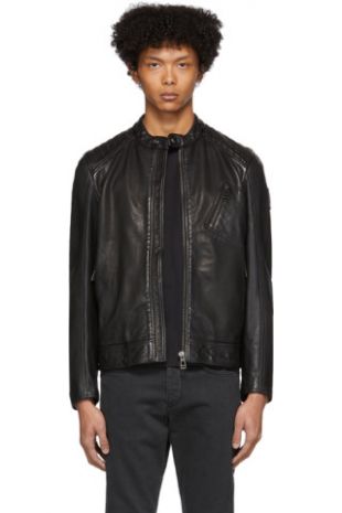 Blouson en cuir noir V Racer 2.0