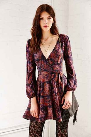 Ecote Ruby Mini Wrap Dress