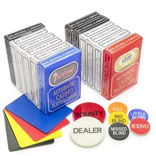 Brybelly 12 Mixed Decks Casino Playing Cards Used in Real Nevada Casinos with Free Bounty Button Kit