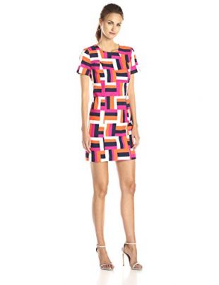 Trina Turk Women's Emilie Brick Woven Dress, Multi, 2