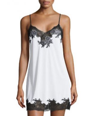 Natori Enchant Lace-Trim Chemise, Ivory/Black