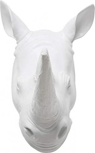 Kare 30410 Tête de rhinocéros décorative Blanc