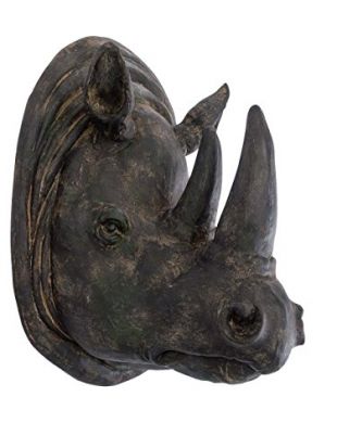 Grande décoration Murale - tête de rhinocéros Style trophée - résine synthétique - 46 cm