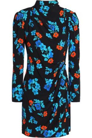 Floral print crepe mini dress