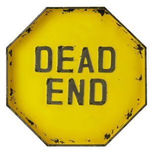 Panneau en métal jaune H 50 cm DEAD END