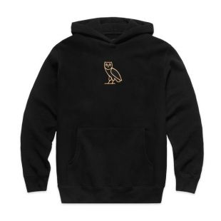 OWL CENTRE CHEST HOODY   BLACK