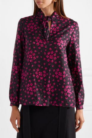 Blouse en jacquard de satin de soie