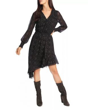 Printed Asymmetric-Hem Dress