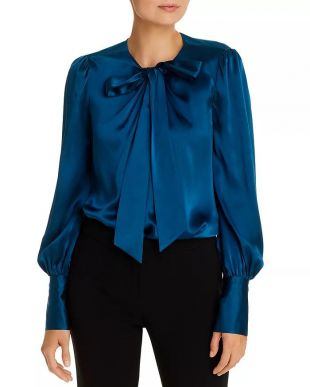 Silk Tie-Neck Top