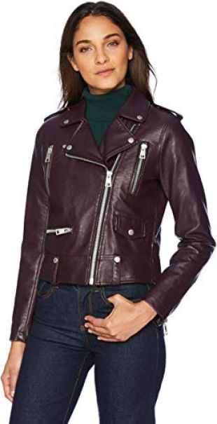 Levis Womens Faux Leather Contemporary Asymmetrical Motorcycle Jacket 3153