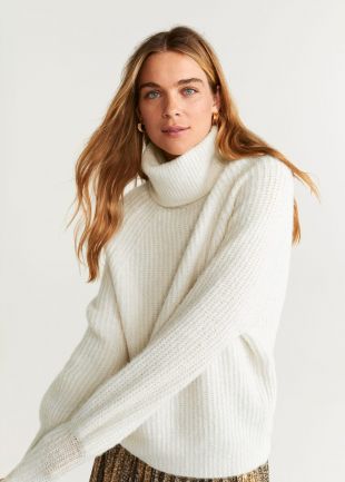 Turtle Neck Sweater White