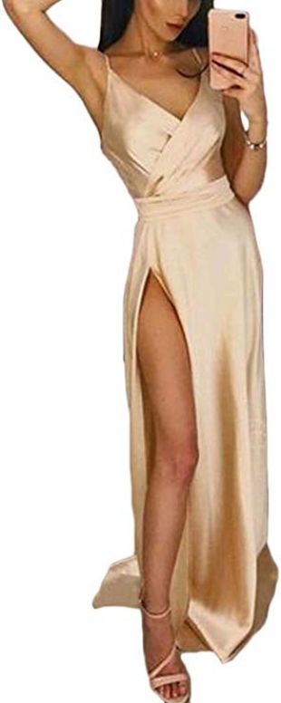 gold satin maxi