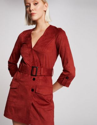 Combinaison droite effet portefeuille rouge vin