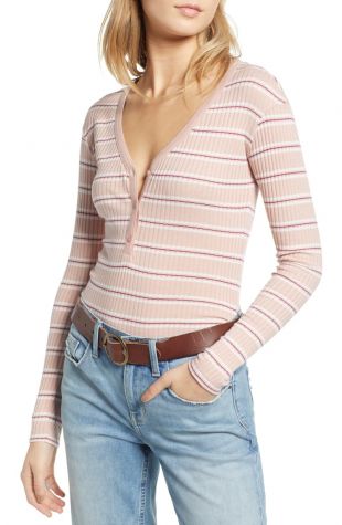 Ribbed Henley Top
