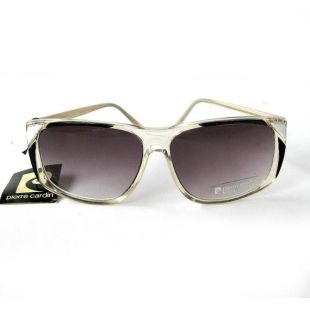 Vintage Pierre Cardin lunettes de soleil avec des Tags / morts des années 1980 Stock lunettes de soleil noir et blanc détail sur cadres clairs UV lentilles