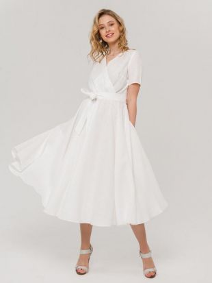 Robe en lin Ariya Circle Robe Boho Midi Robe de femme longue (fr) Robe Maxi Robe en lin blanc