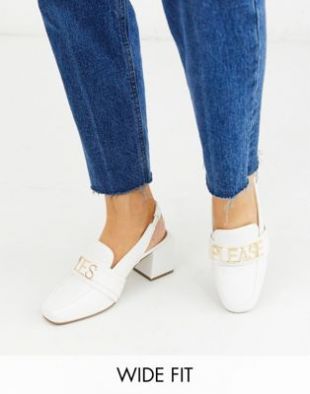 Wide Fit Whitlock  Loafers in white