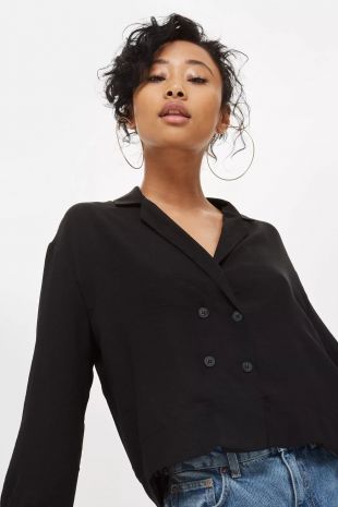 Topshop - Button Down Wrap Blouse