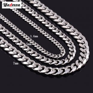 US $0.9 20% OFF|Never Fade 3.5mm/5mm/7mm Stainless Steel Cuban Chain Necklace Waterproof  Men Link Curb Chain Gift Jewelry Length Customized-in Chain Necklaces from Jewelry & Accessories on AliExpress