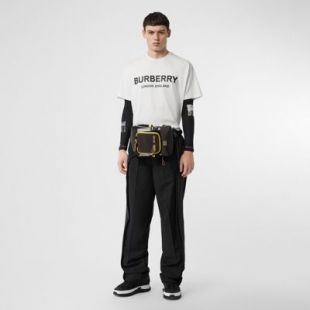 Logo Print Cotton T-shirt in White | Burberry United Kingdom