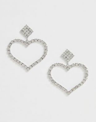 True Decadence rhinestone crystal heart drop earrings | ASOS