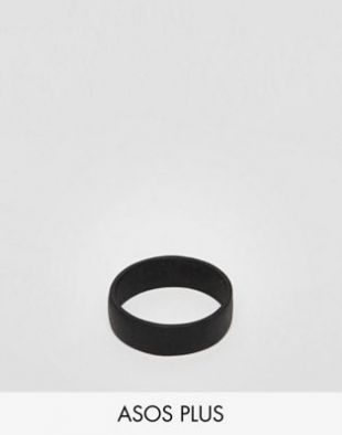 ASOS DESIGN Plus Ring In Matte Black Finish | ASOS