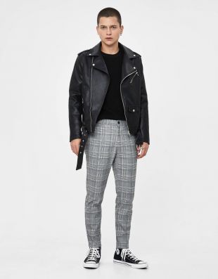Pantalon tailleur à carreaux - Pantalons - Bershka France
