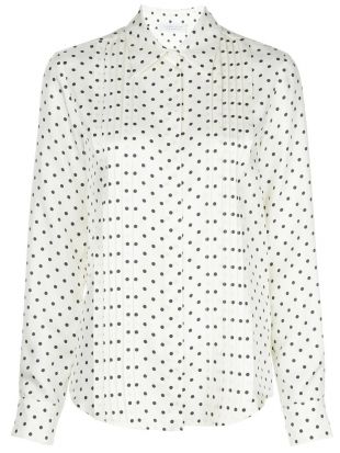 Polka-dot Pleated Blouse