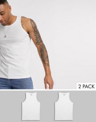 Jack & Jones Originals - Lot de 2 débardeurs - Blanc | ASOS
