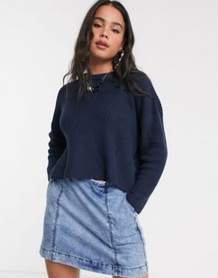 Monki - Lene - Sweat-shirt - Bleu marine | ASOS
