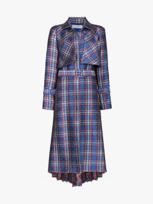 Donina Check Print Trench Coat
