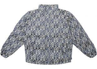 Fuck Jacquard Navy Puffer Jacket