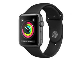Apple Watch Series 3 (GPS), 38mm Space Gray Aluminum Case with Black Sport Band