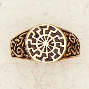 Nordique noir soleil-Bronze/Pagan/or/hommes de/bague/bijoux